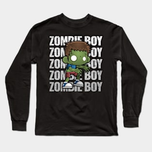 Zombie Boy Creepy Scary Kawaii Zombie Cute Halloween Outfit Long Sleeve T-Shirt